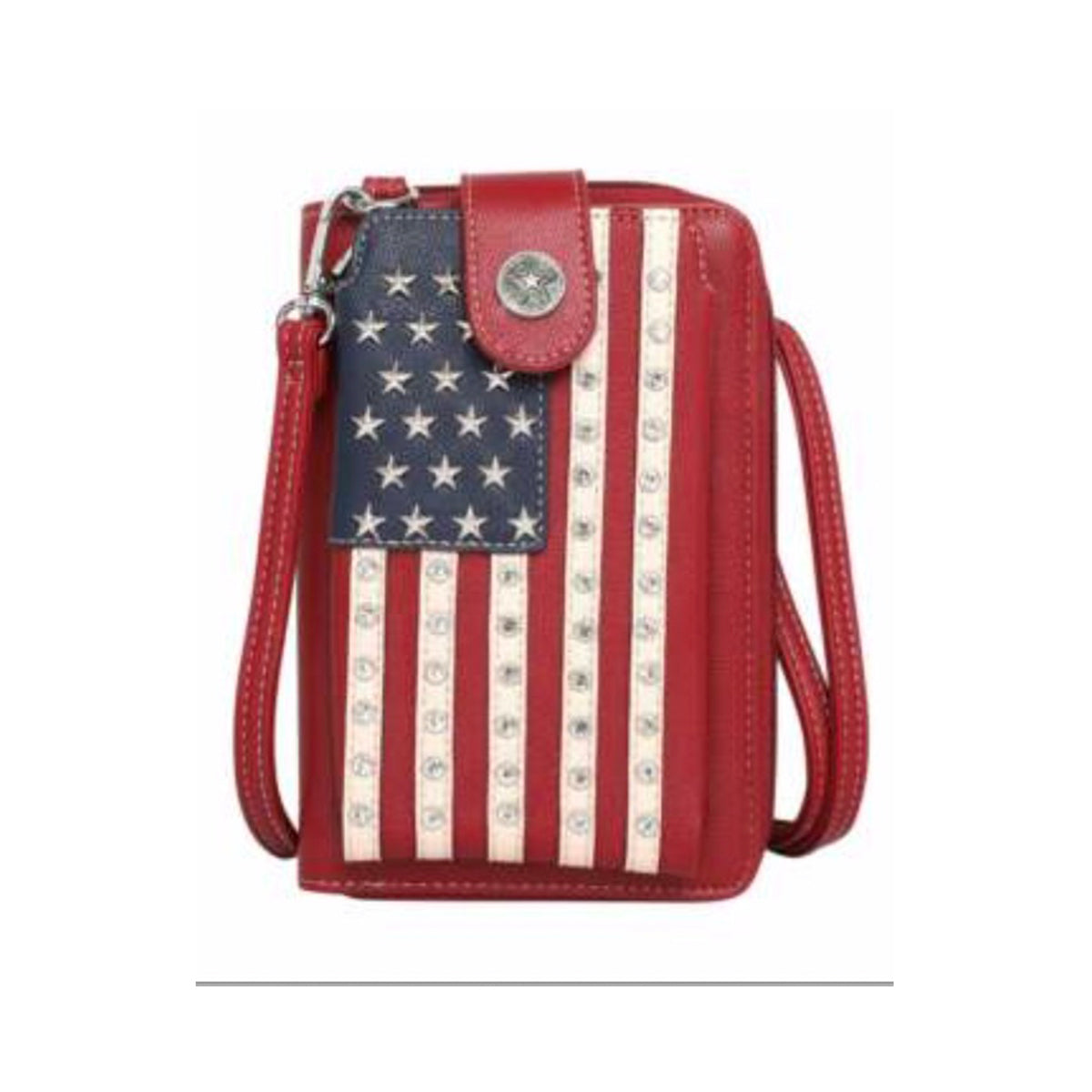 American Flag Bass Fishing Cross-Body Phone Bag Small Purse Wallet Bag  Shoulder Outdoor Bags for Women Men