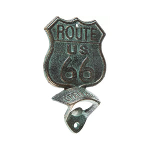 Cast Iron US Route 66 Beer Soda Bottle Opener