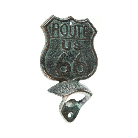 Cast Iron US Route 66 Beer Soda Bottle Opener