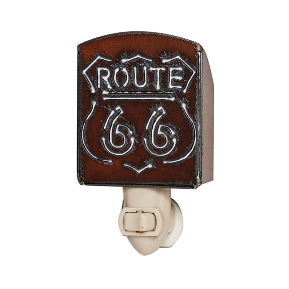 Decorative Rusty Metal Patina Route 66 Nightlight